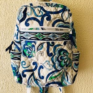 Vera Bradley Mediterranean white small backpack